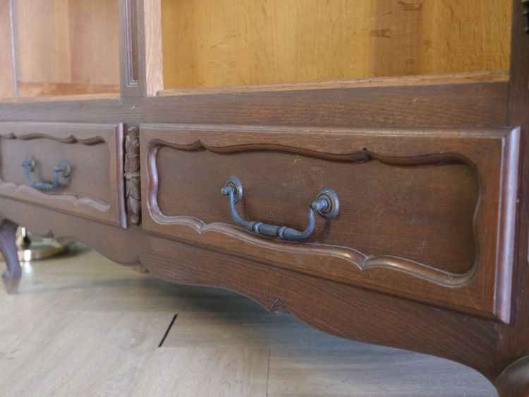 ตู้หนังสือ 2บานเปิด 2ลิ้นชัก สีไม้มะฮอกกานี งานยุโรปมาจากเยอรมนี รูปที่ 10