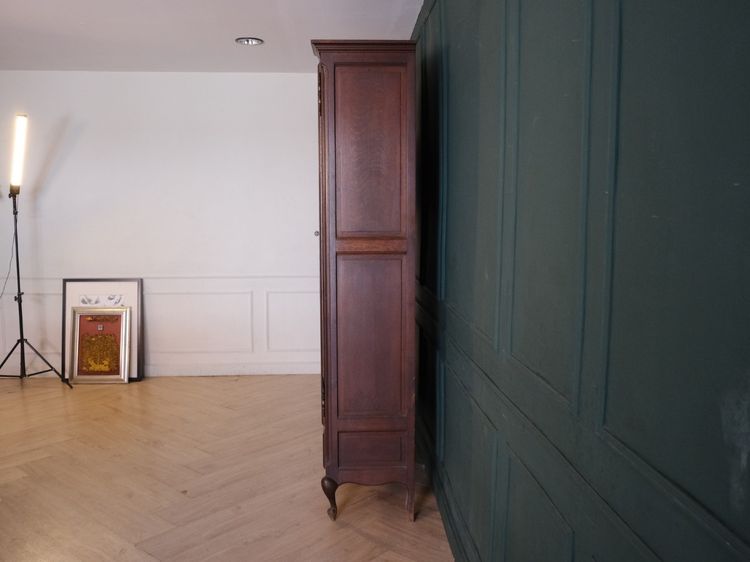 ตู้หนังสือ 2บานเปิด 2ลิ้นชัก สีไม้มะฮอกกานี งานยุโรปมาจากเยอรมนี รูปที่ 3