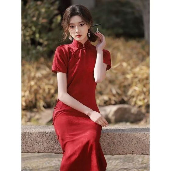 ชุดกี่เพ้า ชุดจีน ใหม่ๆ สวย เนื้อผ้าดี มีของแถม รูปที่ 7