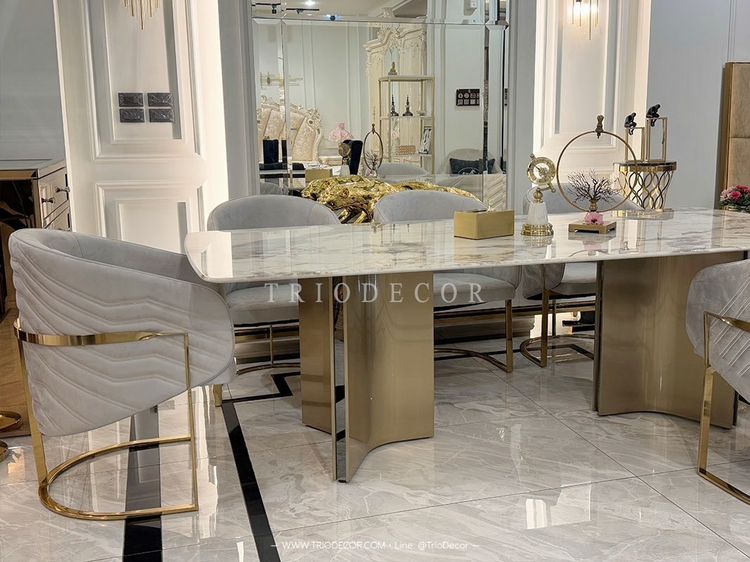 𝙳𝙸𝚅𝙸𝙽𝙾-𝙸 𝙻𝚞𝚡𝚞𝚛𝚒𝚘𝚞𝚜 𝙸𝚝𝚊𝚕𝚒𝚊𝚗 𝙳𝚒𝚗𝚒𝚗𝚐 𝚂𝚎𝚝  ชุดโต๊ะอาหาร 𝟼ที่นั่ง 𝟸𝟺𝟶𝚌𝚖.  เกรดพรีเมี่ยม รุ่น ดีวิโน 𝟷 รูปที่ 9