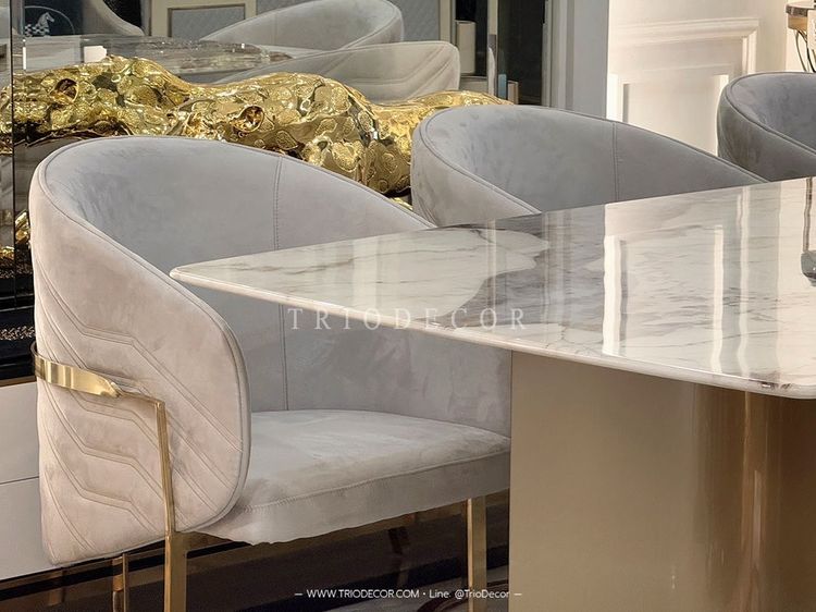 𝙳𝙸𝚅𝙸𝙽𝙾-𝙸 𝙻𝚞𝚡𝚞𝚛𝚒𝚘𝚞𝚜 𝙸𝚝𝚊𝚕𝚒𝚊𝚗 𝙳𝚒𝚗𝚒𝚗𝚐 𝚂𝚎𝚝  ชุดโต๊ะอาหาร 𝟼ที่นั่ง 𝟸𝟺𝟶𝚌𝚖.  เกรดพรีเมี่ยม รุ่น ดีวิโน 𝟷 รูปที่ 2