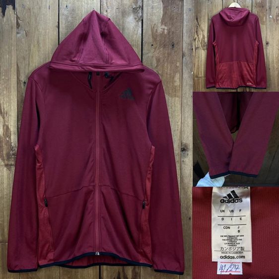 เสื้อ Adidas มีฮู้ด กระเป๋าซิป รูปที่ 2