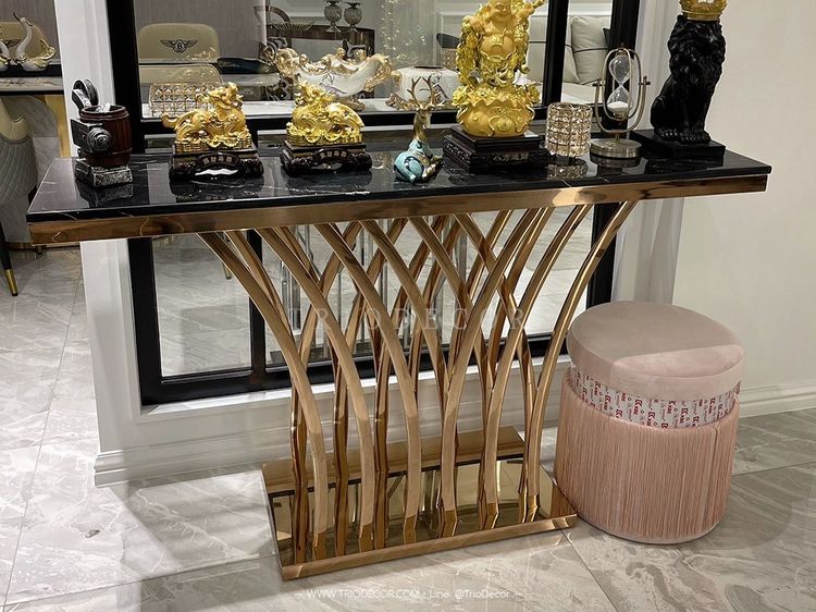 โต๊ะคอนโซล ท็อปหิน ขาสเตนเลส รุ่น ซาเวริโอ SAVERIO LUXURY CONSOLE  รูปที่ 12