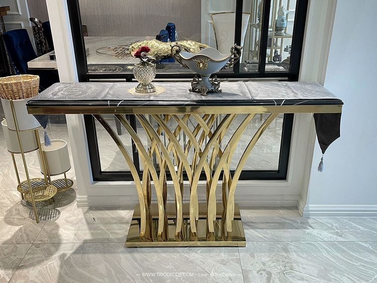 โต๊ะคอนโซล ท็อปหิน ขาสเตนเลส รุ่น ซาเวริโอ SAVERIO LUXURY CONSOLE  รูปที่ 7