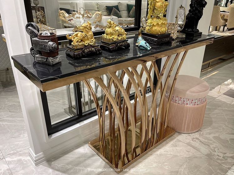 โต๊ะคอนโซล ท็อปหิน ขาสเตนเลส รุ่น ซาเวริโอ SAVERIO LUXURY CONSOLE  รูปที่ 14