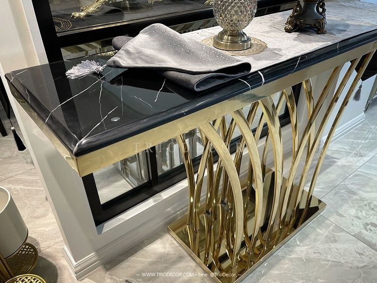 โต๊ะคอนโซล ท็อปหิน ขาสเตนเลส รุ่น ซาเวริโอ SAVERIO LUXURY CONSOLE  รูปที่ 11