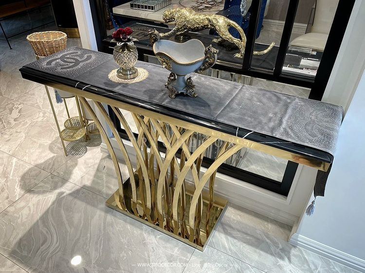 โต๊ะคอนโซล ท็อปหิน ขาสเตนเลส รุ่น ซาเวริโอ SAVERIO LUXURY CONSOLE  รูปที่ 10