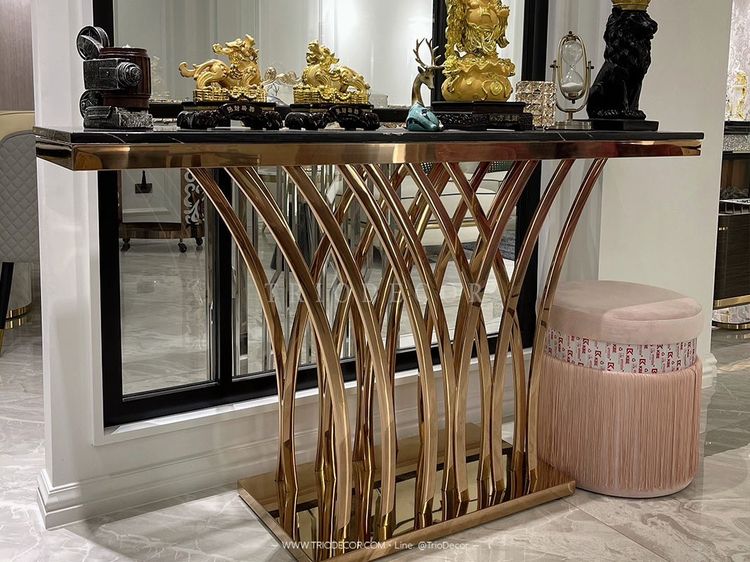 โต๊ะคอนโซล ท็อปหิน ขาสเตนเลส รุ่น ซาเวริโอ SAVERIO LUXURY CONSOLE  รูปที่ 13