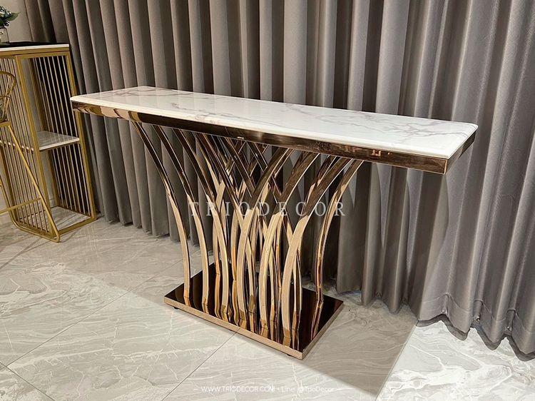 โต๊ะคอนโซล ท็อปหิน ขาสเตนเลส รุ่น ซาเวริโอ SAVERIO LUXURY CONSOLE  รูปที่ 5