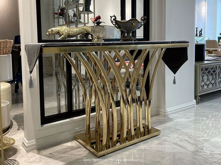 โต๊ะคอนโซล ท็อปหิน ขาสเตนเลส รุ่น ซาเวริโอ SAVERIO LUXURY CONSOLE  รูปที่ 9