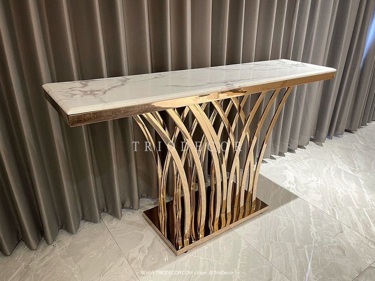 โต๊ะคอนโซล ท็อปหิน ขาสเตนเลส รุ่น ซาเวริโอ SAVERIO LUXURY CONSOLE  รูปที่ 4