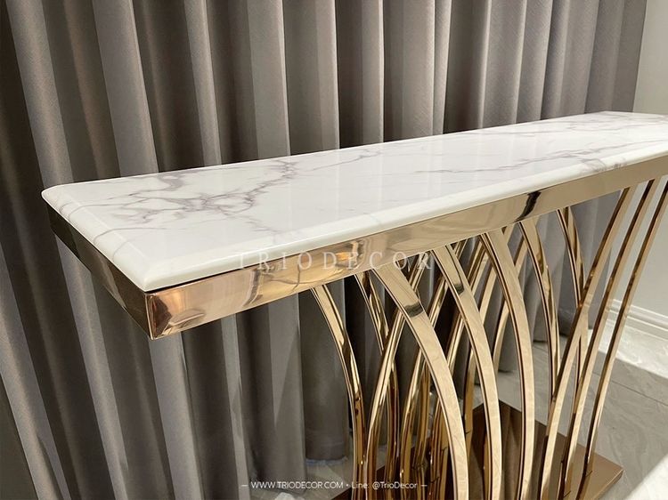 โต๊ะคอนโซล ท็อปหิน ขาสเตนเลส รุ่น ซาเวริโอ SAVERIO LUXURY CONSOLE  รูปที่ 2
