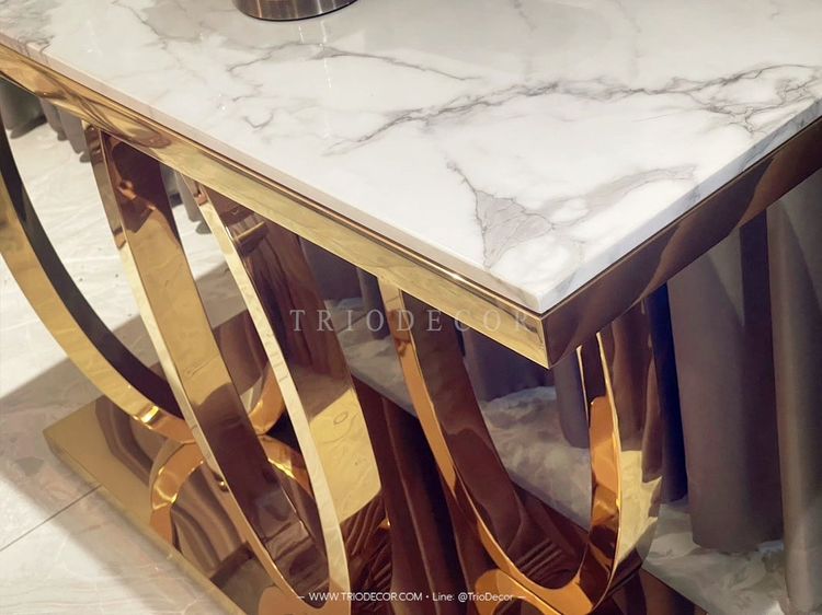 BEYONCE LUXURY CONSOLE โต๊ะคอนโซลท็อปหิน ขาสเตนเลส 140ซม. รุ่น บียอนเซ่ รูปที่ 2