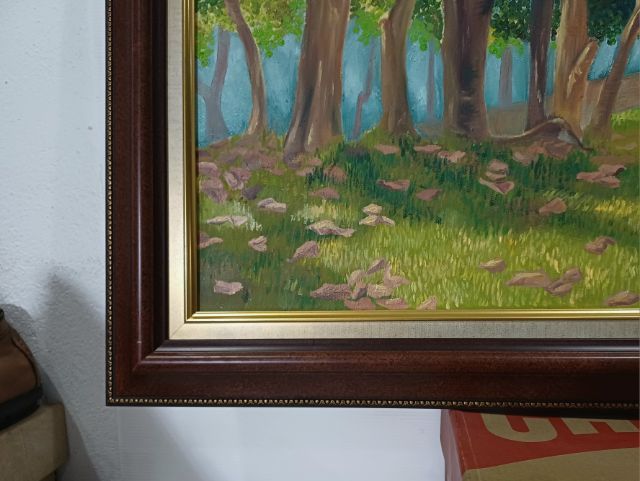 ขายภาพวาดสีน้ำมันบนผืนผ้าใบ(Oil on Canvas) ชื่อภาพ"ศาลาธรรม ม.ช." ขนาด 49.0×69.0cm จิตรกร"เขมจิรา" เป็นภาพวาดของจริง Original มีภาพเดียว รูปที่ 13