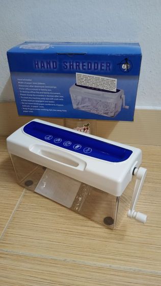 เครื่องทำลายเอกสารมินิ ขนาด A4 แบบมือหมุน พกพา รูปที่ 2