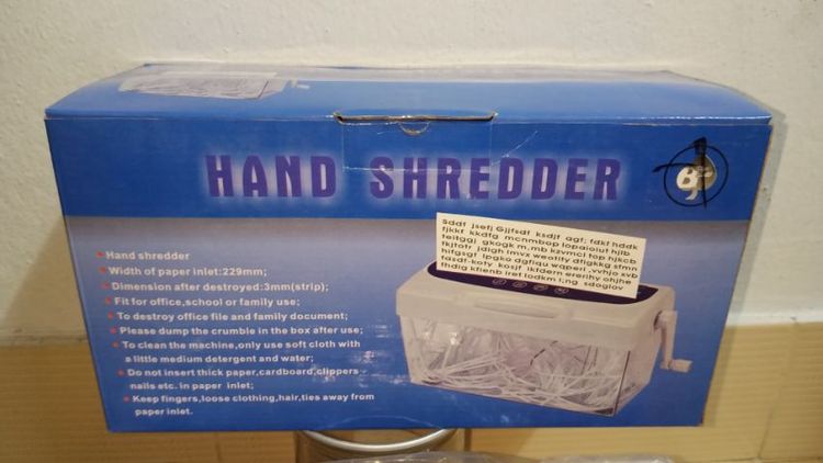 เครื่องทำลายเอกสารมินิ ขนาด A4 แบบมือหมุน พกพา รูปที่ 3