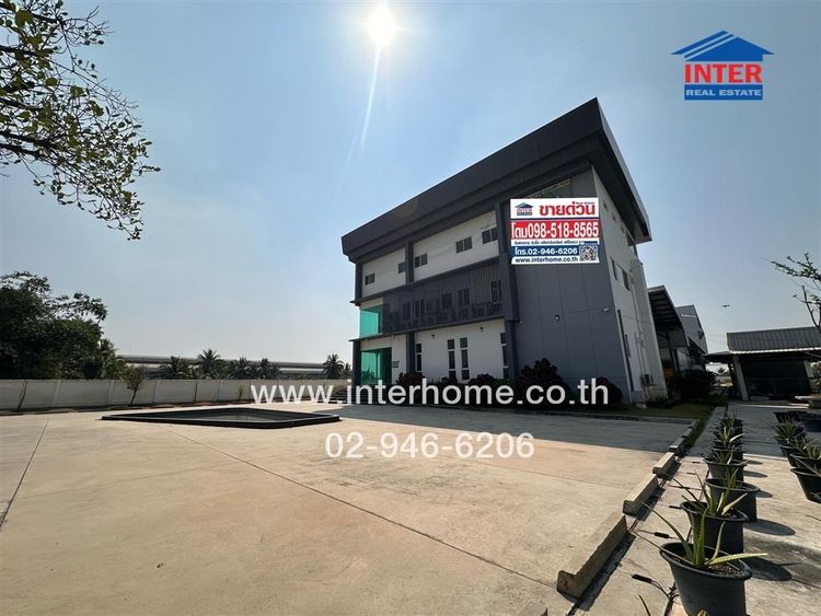 ที่ดิน + อาคารสำนักงาน +โรงงาน 3 ชั้น 6 ไร่ 85 ตร.ว. ที่ดิน + อาคารสำนักงาน +โรงงาน ใกล้แยกนพวงศ์ ถนนหมายเลข346 ถนนหมายเลข340 ไทรน้อย นนทบุร