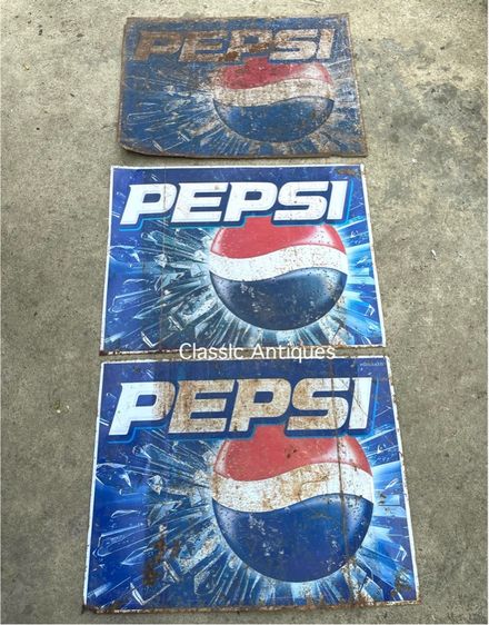 ป้ายเป๊บซี่ PEPSI สังกะสีแผ่นใหญ่ เก่าโบราณสะสมA1 รูปที่ 5