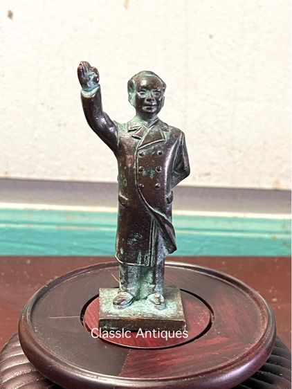 เหมาเจ๋อตุง ยืน ทองเหลือง จิ๋ว สะสม รูปที่ 2