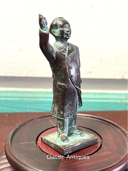 เหมาเจ๋อตุง ยืน ทองเหลือง จิ๋ว สะสม รูปที่ 4