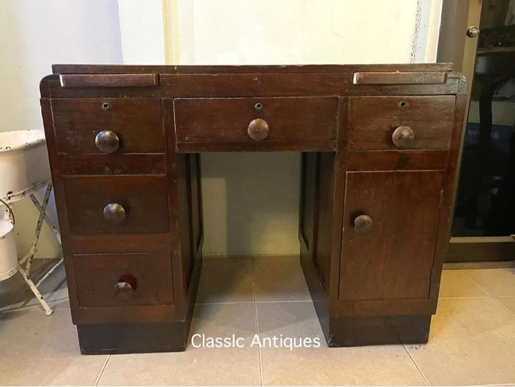 โต๊ะบัญชี ไม้สัก โบราณเก่าสะสม รูปที่ 2