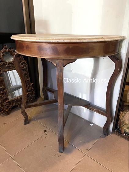 โต๊ะ ครึ่งวงกลม หินอ่อน  โบราณเก่าสะสม รูปที่ 4