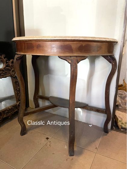 โต๊ะ ครึ่งวงกลม หินอ่อน  โบราณเก่าสะสม รูปที่ 6