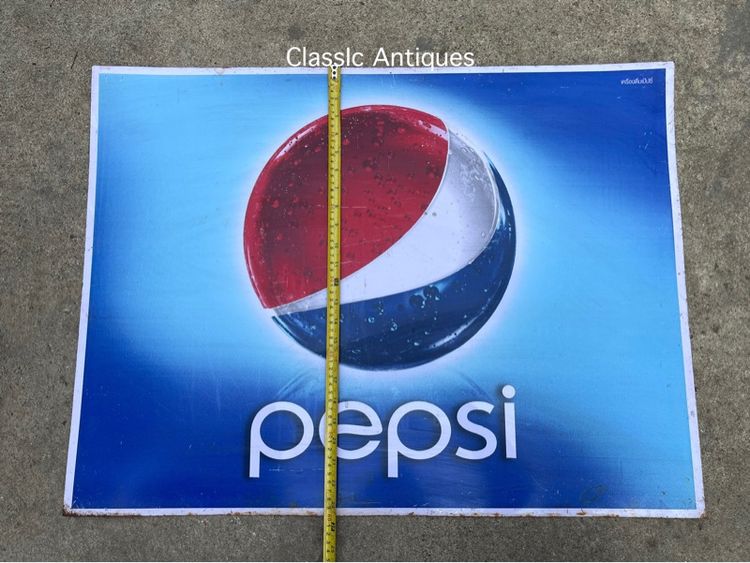 ป้ายเป๊บซี่ PEPSI สังกะสีแผ่นใหญ่ เก่าสะสมA2 รูปที่ 2
