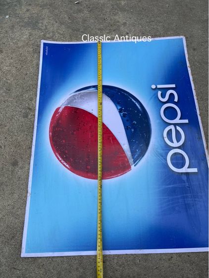 ป้ายเป๊บซี่ PEPSI สังกะสีแผ่นใหญ่ เก่าสะสมA2 รูปที่ 3