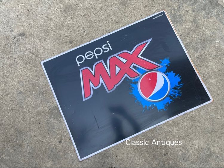 ป้ายเป๊บซี่ PEPSI MAX สังกะสีแผ่นใหญ่ เก่าสะสมA3 รูปที่ 2