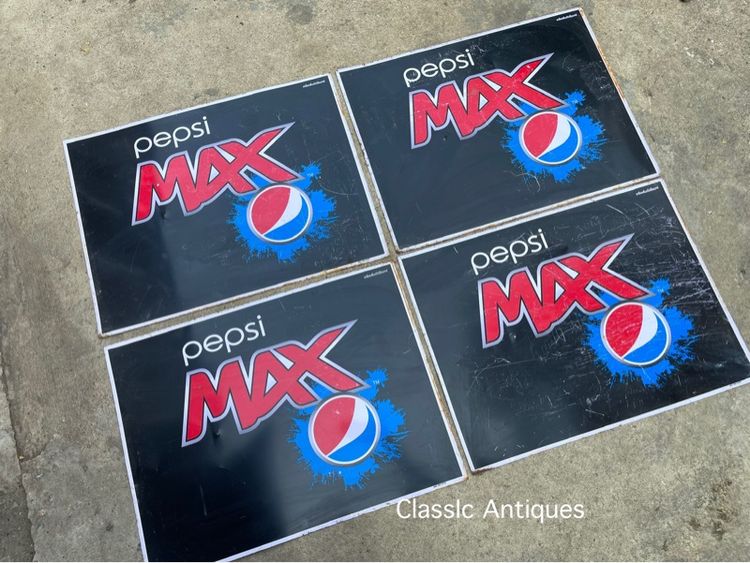 ป้ายเป๊บซี่ PEPSI MAX สังกะสีแผ่นใหญ่ เก่าสะสมA3 รูปที่ 8
