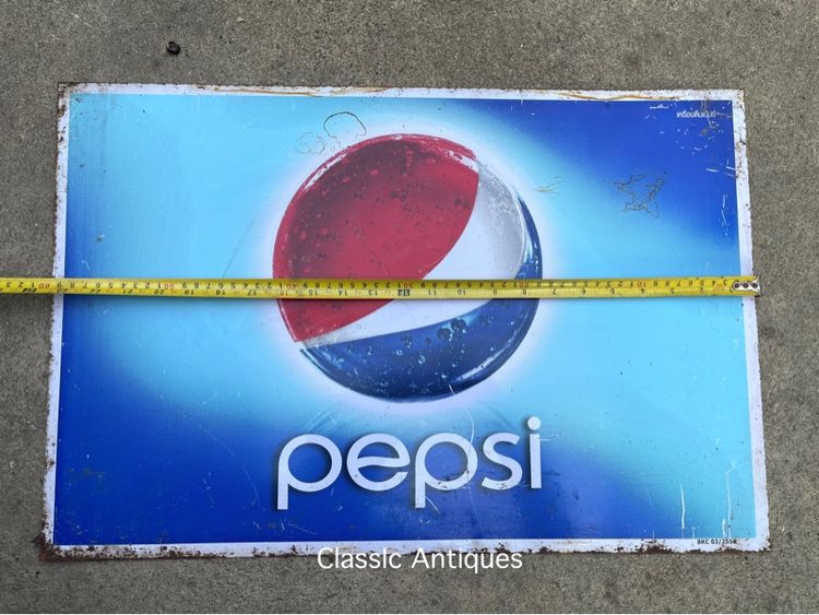 ป้ายเป๊บซี่ PEPSI สังกะสีแผ่นเล็ก เก่าสะสมA4 รูปที่ 7