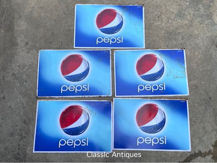 ป้ายเป๊บซี่ PEPSI สังกะสีแผ่นเล็ก เก่าสะสมA4 รูปที่ 4