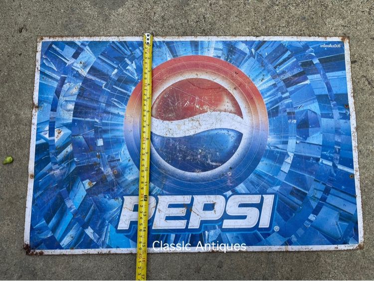 ป้ายเป๊บซี่ PEPSI สังกะสีแผ่นเล็ก เก่าสะสมA5 รูปที่ 5