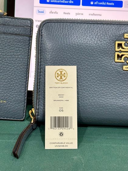 Tory Burch กระเป๋าตังส์ใบยาวพร้อมการ์ดเคส มือสอง รูปที่ 4
