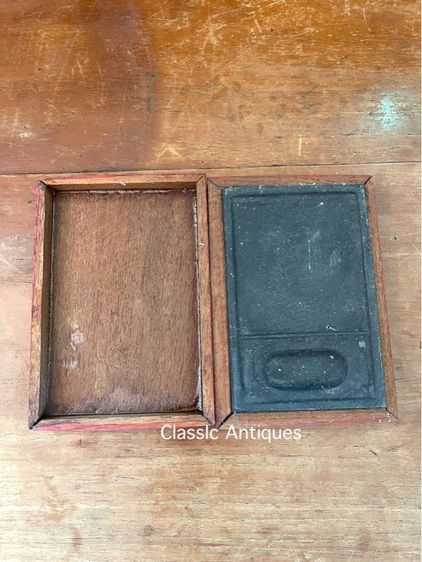 แท่น ฝนหมึกโบราณ พร้อมกล่องไม้เก่าสะสม รูปที่ 3