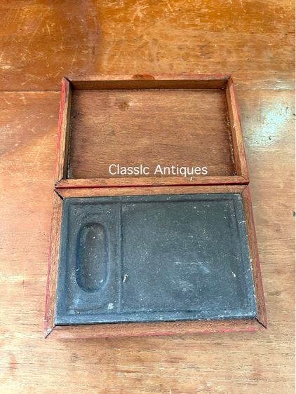 แท่น ฝนหมึกโบราณ พร้อมกล่องไม้เก่าสะสม รูปที่ 2