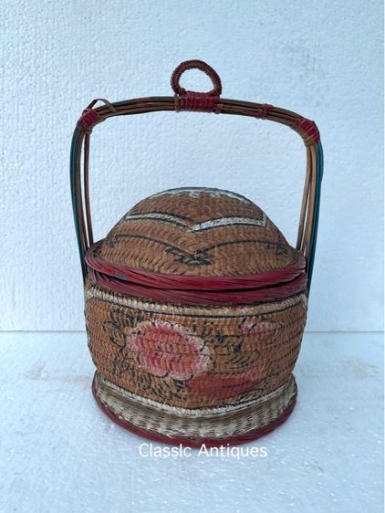 ตะกร้าจีน ฮวยน้า โบราณเก่าสะสมA11 รูปที่ 9