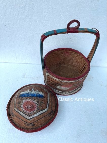 ตะกร้าจีน ฮวยน้า โบราณเก่าสะสมA11 รูปที่ 11