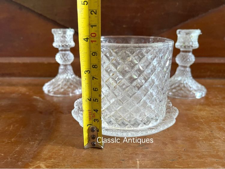 เชิงเทียนแก้ว กระถางพร้อมจานรอง สะสม รูปที่ 8