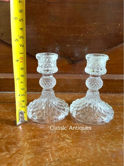 เชิงเทียนแก้ว กระถางพร้อมจานรอง สะสม รูปที่ 10