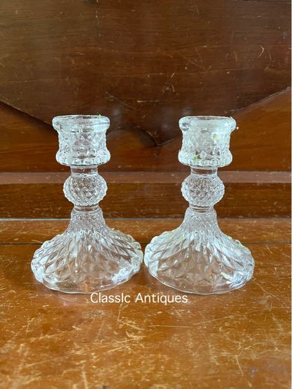 เชิงเทียนแก้ว กระถางพร้อมจานรอง สะสม รูปที่ 6