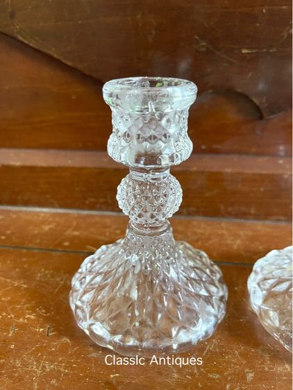 เชิงเทียนแก้ว กระถางพร้อมจานรอง สะสม รูปที่ 7