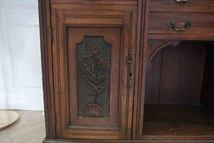 ตู้ไม้มะฮอกกานีพร้อมกระจกเงา 2 ประตูบานเปิด 4 ลิ้นชัก นำเข้าจากยุโรป รูปที่ 6