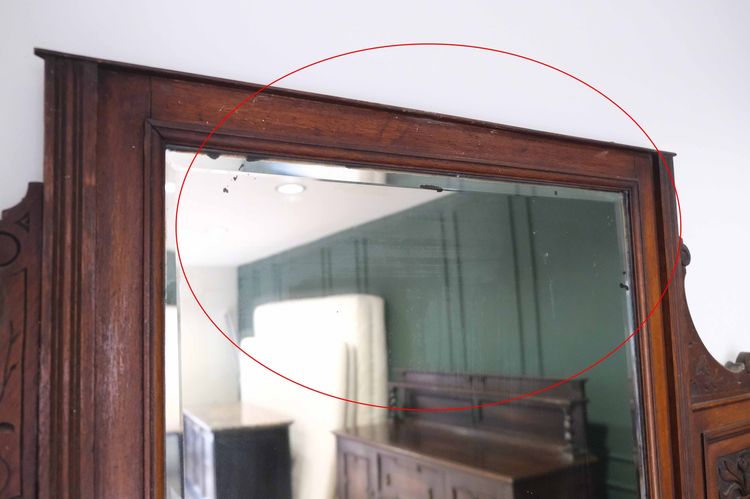 ตู้ไม้มะฮอกกานีพร้อมกระจกเงา 2 ประตูบานเปิด 4 ลิ้นชัก นำเข้าจากยุโรป รูปที่ 15