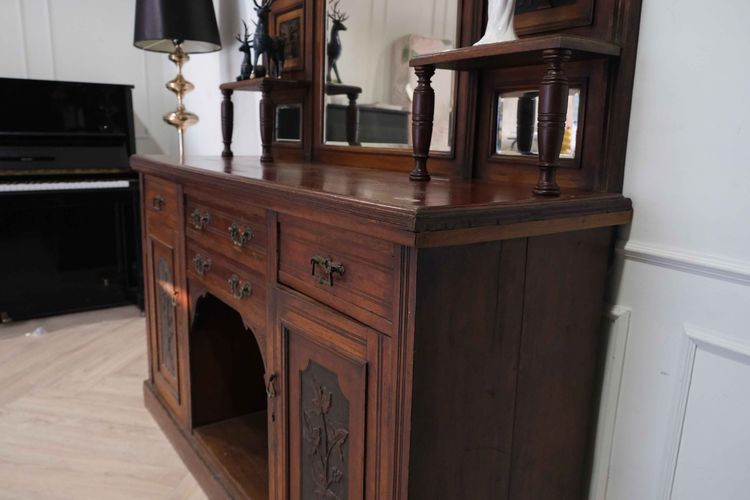 ตู้ไม้มะฮอกกานีพร้อมกระจกเงา 2 ประตูบานเปิด 4 ลิ้นชัก นำเข้าจากยุโรป รูปที่ 13