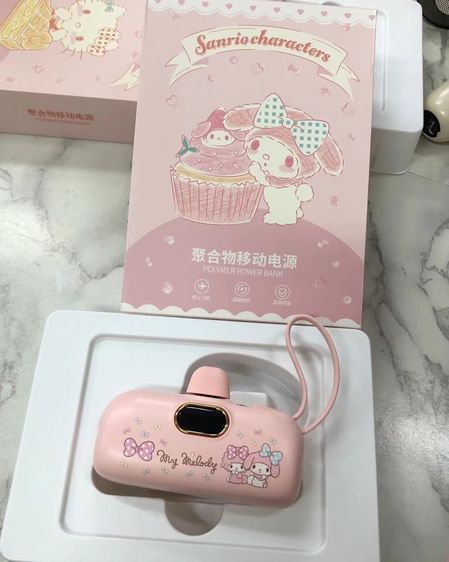 Sanrio Characters Polymer Power bank 5000 mAh Sario License (Hello Kitty , My Melody , Cinnamoroll , Kuromi) Sanrio แท้