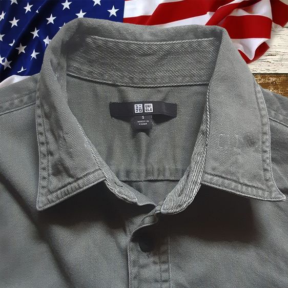 เสื้อเชิ้ต UNIQLO แขนยาว รูปที่ 3