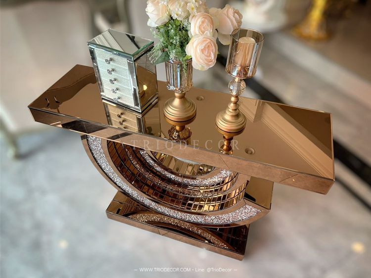 JASPER LUXURY CONSOLE โต๊ะโชว์ โต๊ะคอนโซลกระจก รุ่น แจสเปอร์ รูปที่ 2