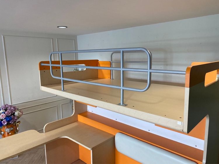 เตียงเด็ก 2 ชั้น ขนาด 3.5 ฟุต มีบันไดเก็บของ สีครีมส้ม ยี่ห้อ SB FURNITURE รูปที่ 5